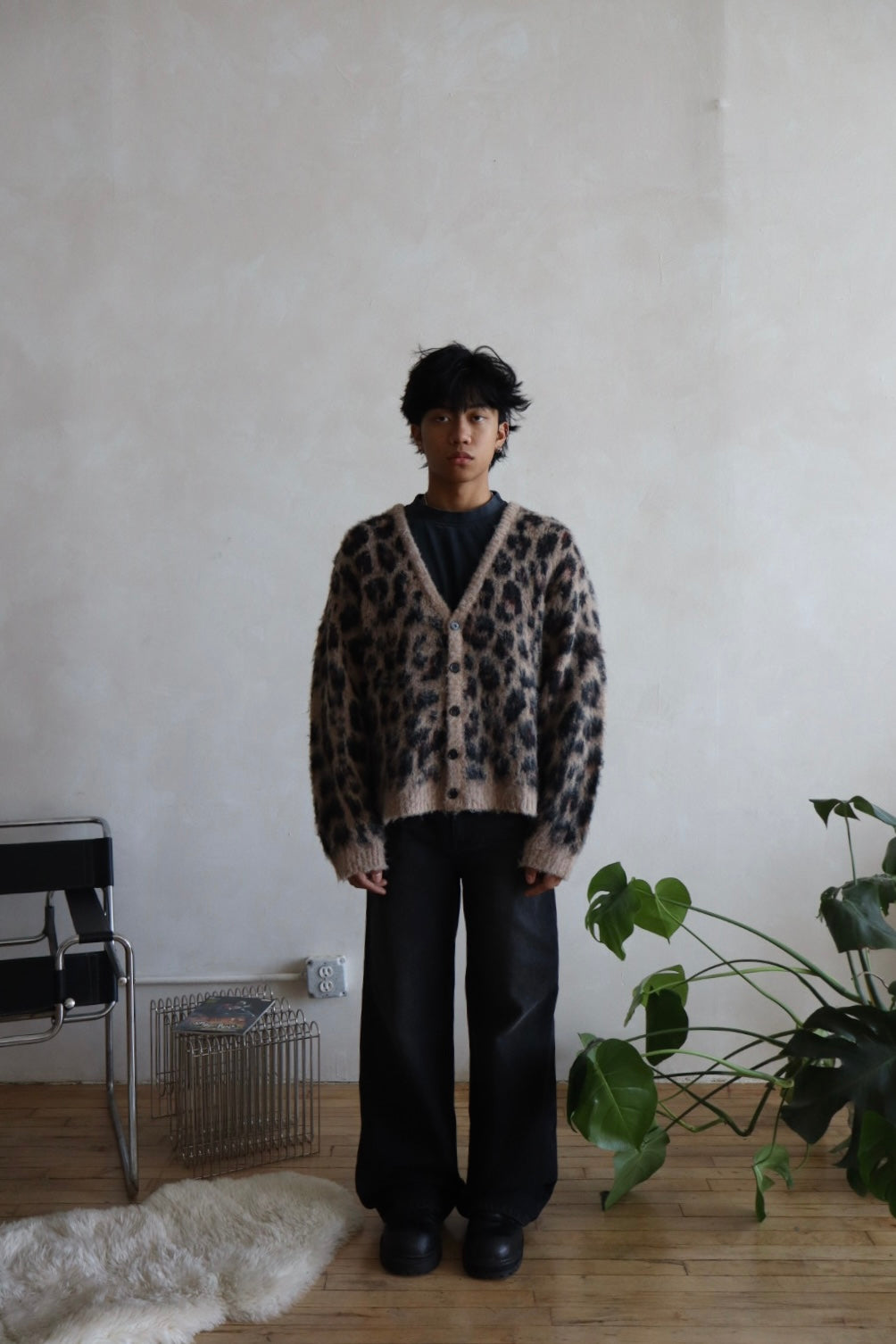 トップス WACKO MARIA 25SS LEOPARD MOHAIR CARDIGAN レオパードモヘアカーディガン タイプ2 25SS-WMK-KN10