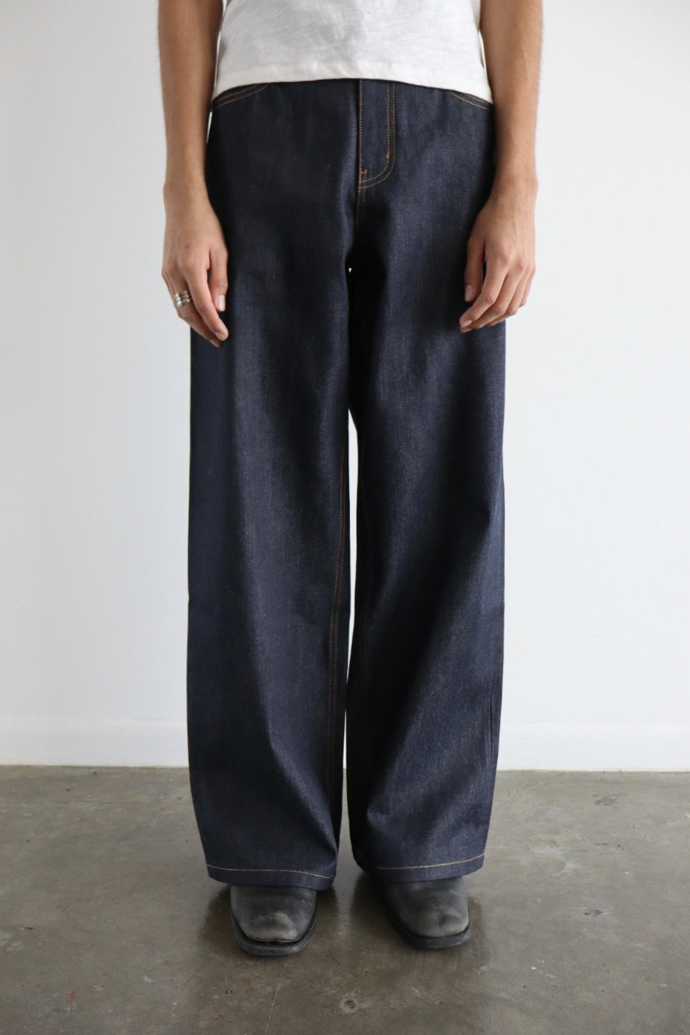 Indigo Raw Selvedge Wide Leg Denim
