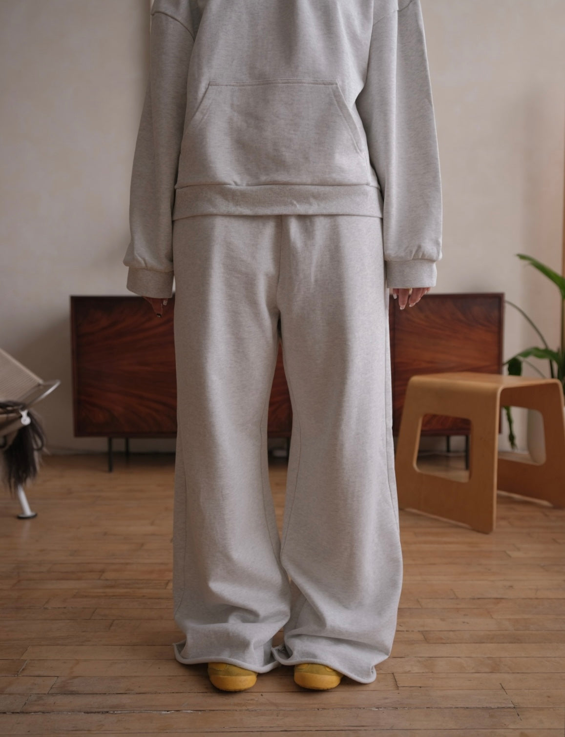 Heather Grey Wide Leg Sweatpants